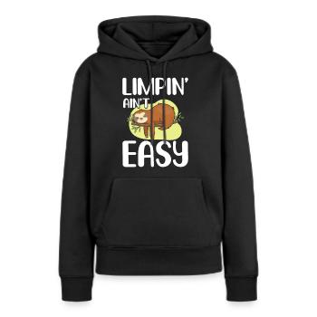 Gebrochenes Bein Spruch - Fraktur Gipsbein - Frauen Premium Bio Hoodie - Schwarz - Vorne - Julia (174cm)