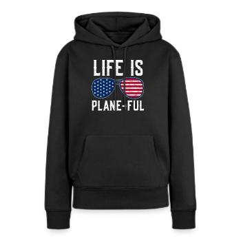 Airline Pilot Aviation Flugkapitän Jumbo Jet - Frauen Premium Bio Hoodie - Schwarz - Vorne - Julia (174cm)