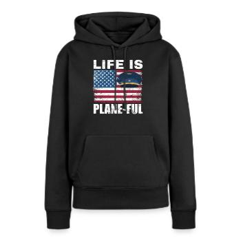 Airline Pilot Aviation Flugkapitän Jumbo Jet - Frauen Premium Bio Hoodie - Schwarz - Vorne - Julia (174cm)