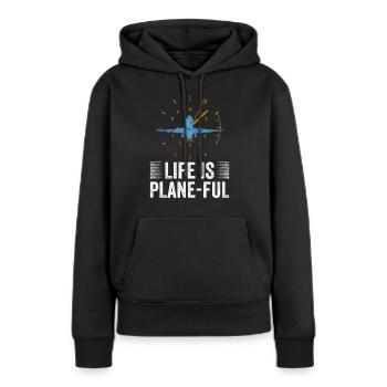 Airline Pilot Aviation Flugkapitän Jumbo Jet - Frauen Premium Bio Hoodie - Schwarz - Vorne - Julia (174cm)