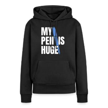 Mon stylo est énorme - Sweat à capuche Premium bio Femme - noir - Devant - Julia (174cm)