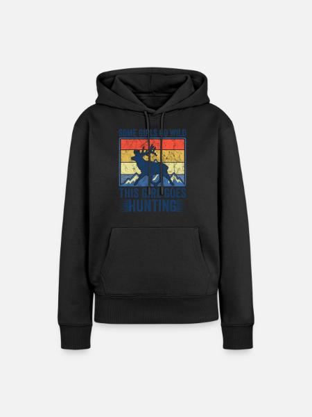 Hirschjagd Jägerin Spruch Jagd - Frauen Premium Bio Hoodie - Schwarz