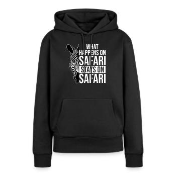 Que se passe-t-il sur Safari reste sur Safari Africa - Sweat à capuche Premium bio Femme - noir - Devant - Julia (174cm)