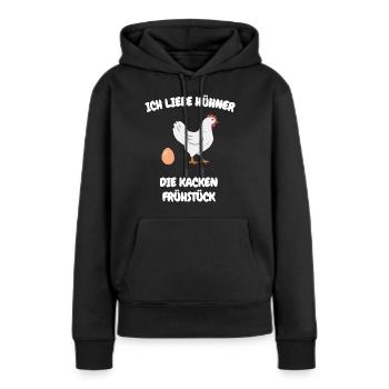 Spruch Bäuerin Bauern Huhn Henne Hahn Hühner - Frauen Premium Bio Hoodie - Schwarz - Vorne - Julia (174cm)