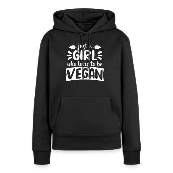 Vegan Veganerin Frauen Mädchen Geschenk - Frauen Premium Bio Hoodie - Schwarz - Vorne - Julia (174cm)