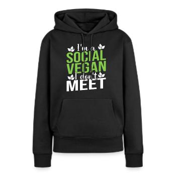 Veganer Vagen Spruch lustig Geschenk - Frauen Premium Bio Hoodie - Schwarz - Vorne - Julia (174cm)