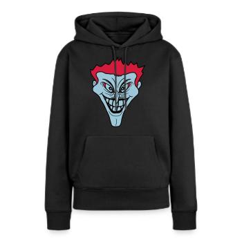psycho psychopath verrueckt clown joker grinsen mu - Frauen Premium Bio Hoodie - Schwarz - Vorne - Julia (174cm)