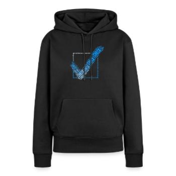 Hook done - Women’s Premium Organic Hoodie - black - Front - Julia (174cm)