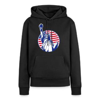 Statue de la Liberte - Sweat à capuche Premium bio Femme - noir - Devant - Julia (174cm)
