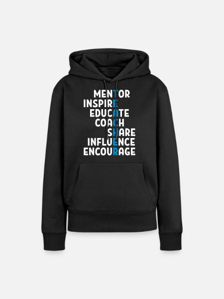 Teacher - Frauen Premium Bio Hoodie - Schwarz