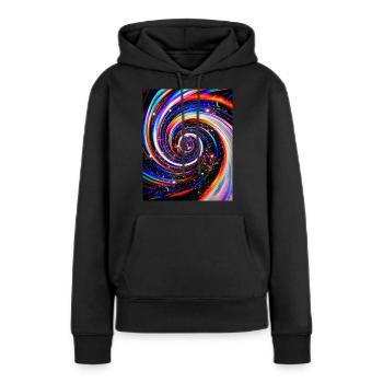 Zeitreise - Frauen Premium Bio Hoodie - Schwarz - Vorne - Julia (174cm)