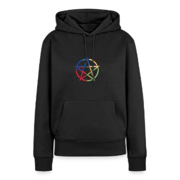 Pentagram Colorful - Women’s Premium Organic Hoodie - black - Front - Julia (174cm)