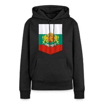 Bulgarie - Sweat à capuche Premium bio Femme - noir - Devant - Julia (174cm)