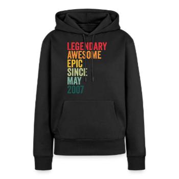 14 Jahre 14. Geburtstag geboren in 2007 Mai - Frauen Premium Bio Hoodie - Schwarz - Vorne - Julia (174cm)