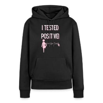 I Tested Positif But Not For Covid - Pregnancy - Sweat à capuche Premium bio Femme - noir - Devant - Julia (174cm)