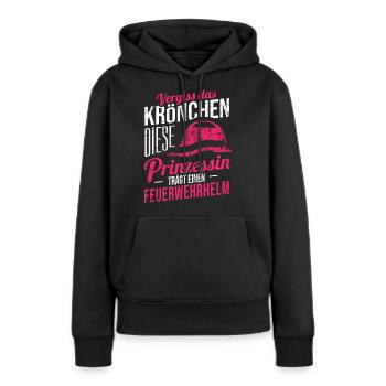 Feuerwehr Frau - Frauen Premium Bio Hoodie - Schwarz - Vorne - Julia (174cm)