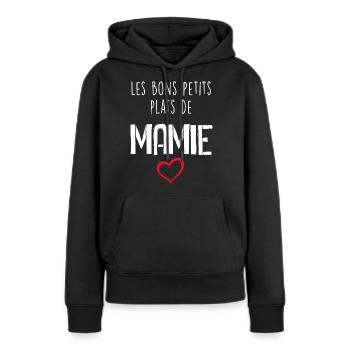 Les Bons Petits Plats De Mamie - Sweat à capuche Premium bio Femme - noir - Devant - Julia (174cm)
