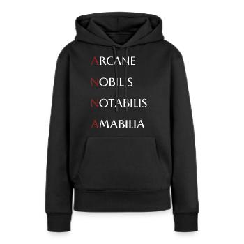 Anna - Frauen Premium Bio Hoodie - Schwarz - Vorne - Julia (174cm)