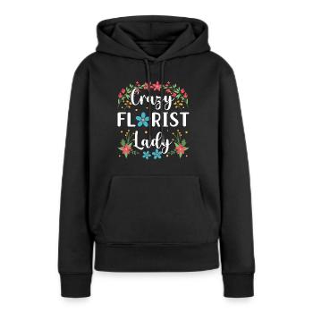 Fleurs Fleuriste fleuriste fleuriste fleuriste fleur - Sweat à capuche Premium bio Femme - noir - Devant - Julia (174cm)