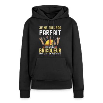 Bricoleur - Sweat à capuche Premium bio Femme - noir - Devant - Julia (174cm)