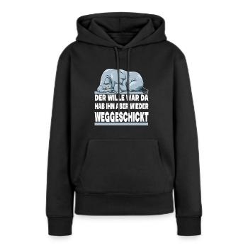 DER WILLE WAR DA ICH HAB IHN ABER WIEDER - Frauen Premium Bio Hoodie - Schwarz - Vorne - Julia (174cm)