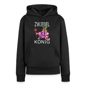 Zwiebel König - Frauen Premium Bio Hoodie - Schwarz - Vorne - Julia (174cm)
