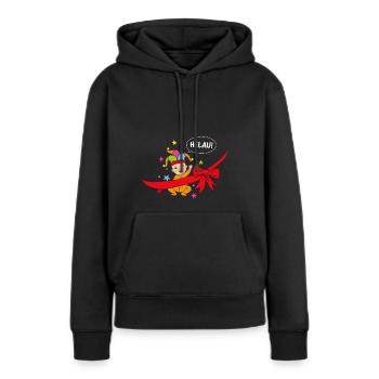 Helau Schwangerschaft werdende Mutter Karneval - Frauen Premium Bio Hoodie - Schwarz - Vorne - Julia (174cm)