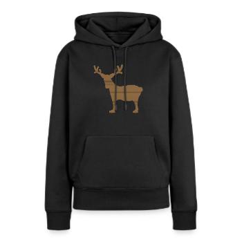 Élan - Sweat à capuche Premium bio Femme - noir - Devant - Julia (174cm)