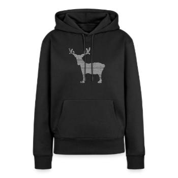 Elch - Frauen Premium Bio Hoodie - Schwarz - Vorne - Julia (174cm)
