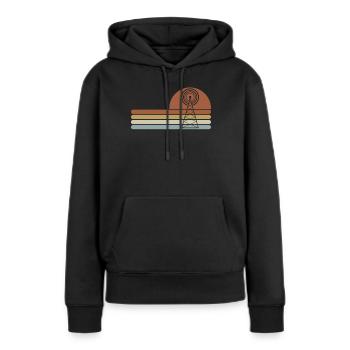 Antenne radio amateur - Sweat à capuche Premium bio Femme - noir - Devant - Julia (174cm)