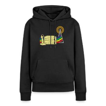 Antenne radio amateur - Sweat à capuche Premium bio Femme - noir - Devant - Julia (174cm)