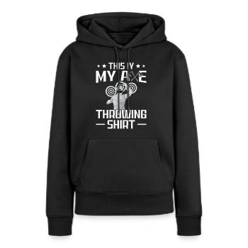 Axt Werfen - Frauen Premium Bio Hoodie - Schwarz - Vorne - Julia (174cm)