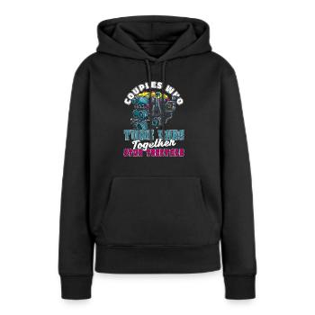 Paire de tuner de tuner de tournevis - Sweat à capuche Premium bio Femme - noir - Devant - Julia (174cm)