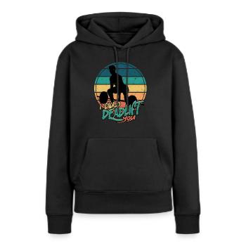 Deadlift Fitlochness Deadlift Gym - Sweat à capuche Premium bio Femme - noir - Devant - Julia (174cm)