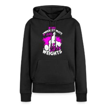 Deadlift Fitlochness Deadlift Gym - Sweat à capuche Premium bio Femme - noir - Devant - Julia (174cm)