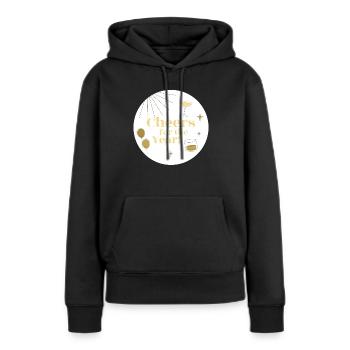 BONNE ANNÉE, BONNE ANNÉE - Sweat à capuche Premium bio Femme - noir - Devant - Julia (174cm)