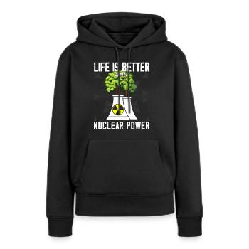 Ingénieurs nucléaires - Ingénieur nucléaire - Sweat à capuche Premium bio Femme - noir - Devant - Julia (174cm)