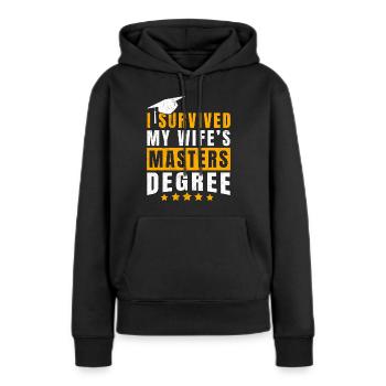 Survécu Ma femme a une maîtrise - Sweat à capuche Premium bio Femme - noir - Devant - Julia (174cm)