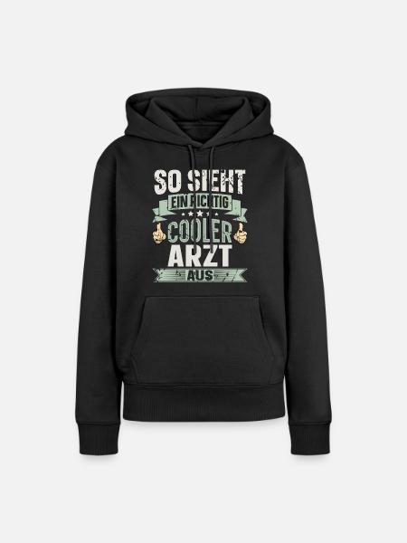 Arzt - Frauen Premium Bio Hoodie - Schwarz