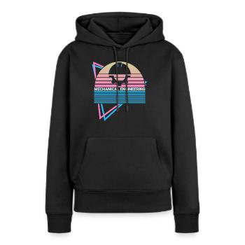 Maschinenbau Retro - Frauen Premium Bio Hoodie - Schwarz - Vorne - Julia (174cm)