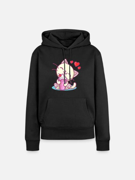 Milchshake Milchdrink Milch Geschenk - Frauen Premium Bio Hoodie - Schwarz