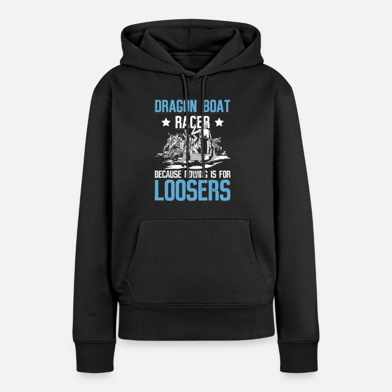 Drachenboot Und Drachenbootmannschaft - Sweat à capuche Premium bio Femme - noir