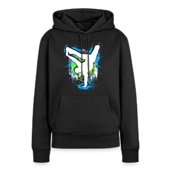 Breakdance - Breakdancer - Breakdancing - BBoy - Frauen Premium Bio Hoodie - Schwarz - Vorne - Julia (174cm)