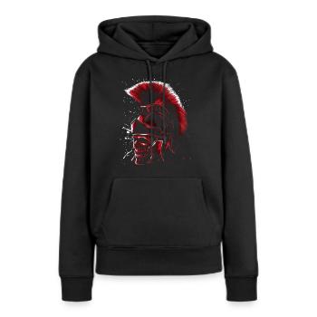Crâne romain - Sweat à capuche Premium bio Femme - noir - Devant - Julia (174cm)