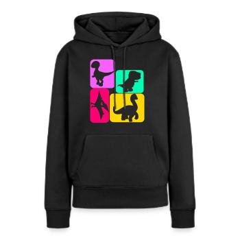 Dinosaure Petit Dinosaure Dinosaure - Sweat à capuche Premium bio Femme - noir - Devant - Julia (174cm)