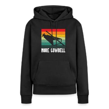 Kuhglocke - Frauen Premium Bio Hoodie - Schwarz - Vorne - Julia (174cm)