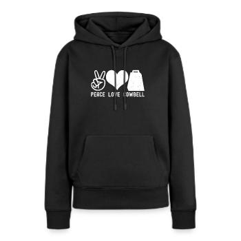 Kuhglocke - Frauen Premium Bio Hoodie - Schwarz - Vorne - Julia (174cm)