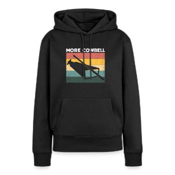 Kuhglocke - Frauen Premium Bio Hoodie - Schwarz - Vorne - Julia (174cm)