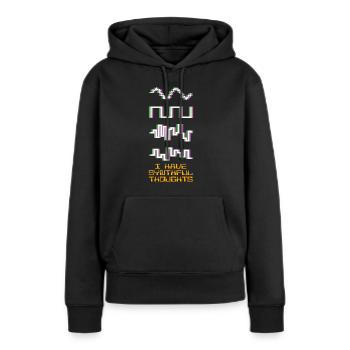 Synthesizer Wavefroms Synthesizers Synth - Frauen Premium Bio Hoodie - Schwarz - Vorne - Julia (174cm)