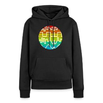 Synthétiseur Wavefroms Synthétiseurs - Sweat à capuche Premium bio Femme - noir - Devant - Julia (174cm)